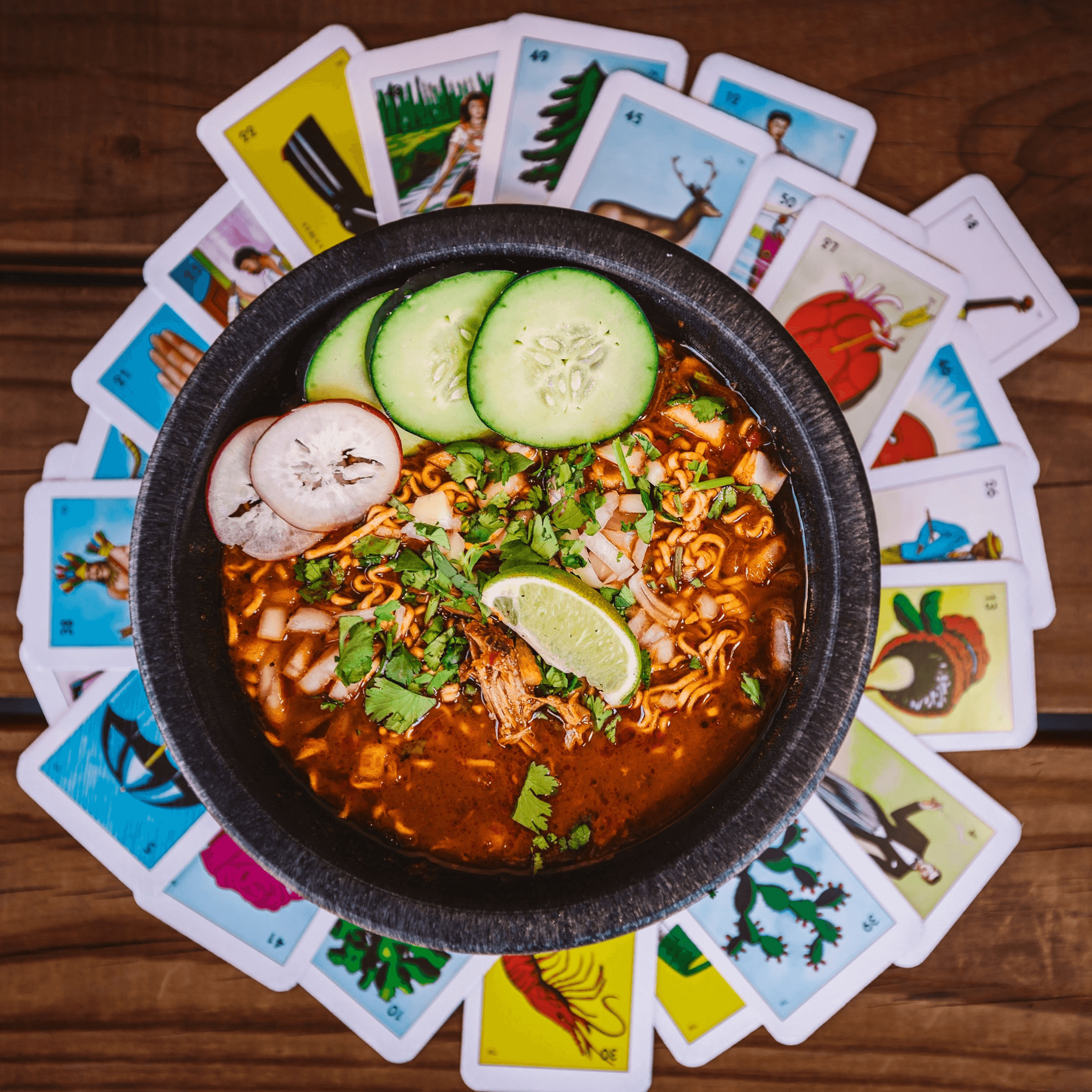 Birria Ramen taco — Slow-braised beef, ramen noodles, rich consommé